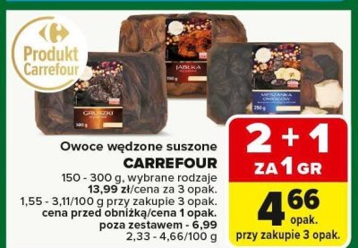 Owoce wędzone suszone CARREFOUR promocja w Carrefour Market