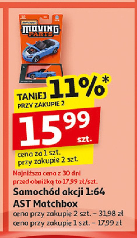 Samochód akcji 1:64 Matchbox promocja