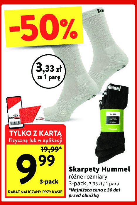 Skarpetki męskie rozm. 36-45 HUMMEL promocja w Intermarche