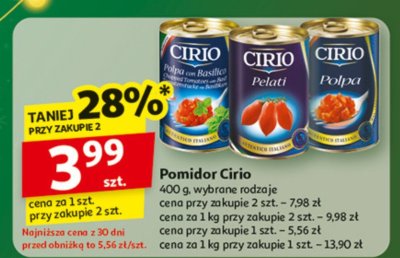 Pomidor Cirio 400g wybrane rodzaje promocja w Auchan