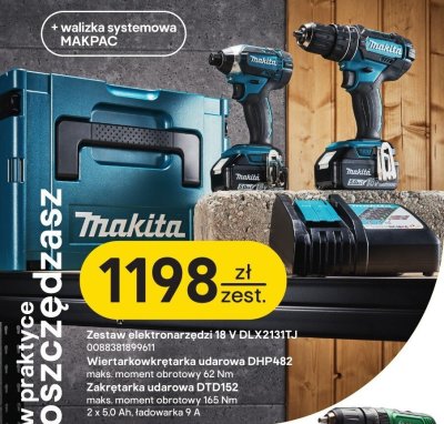 Zestaw elektronarzędzi Makita 18V DLX2131TJ promocja w Castorama