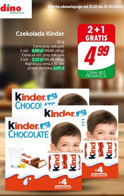 Czekolada Kinder Chocolate promocja w Dino