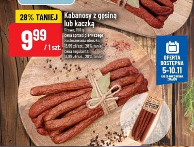 Kabanosy z gęsiną lub kaczką Stawko promocja w POLOmarket