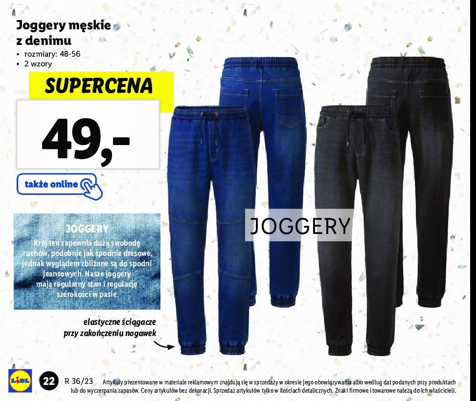 Joggery m臋skie z denimu 48-56 promocja