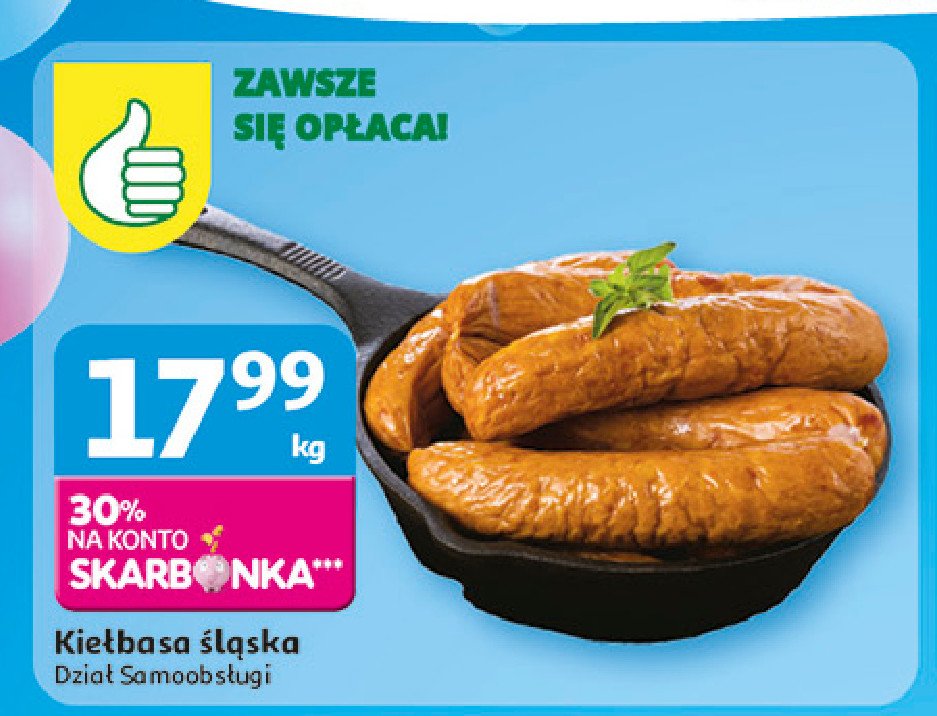 Kiełbasa ślaska Podniesiony kciuk promocja w Auchan