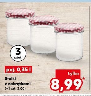 Słoik z kolorową zakrętką 350 ml promocja w Kaufland