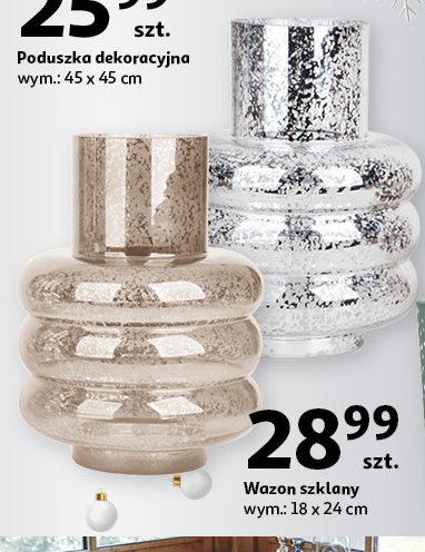 Wazon szklany 24 cm promocja w Auchan