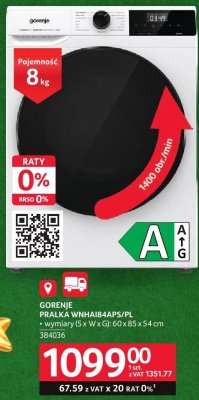 Pralka Gorenje WNHAI84PS/PL promocja w Selgros