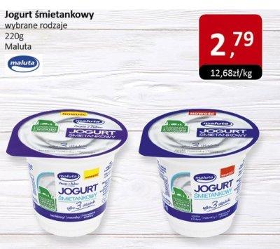 Jogurt śmietankowy wybrane rodzaje 220g promocja w Market Point