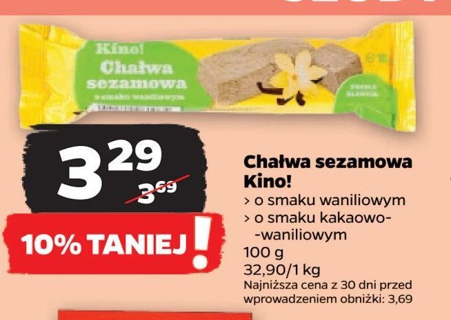 Cha艂wa sezamowa waniliowa Kino! promocja