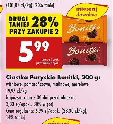 Ciastka paryskie pomara艅czowe Bonitki promocja