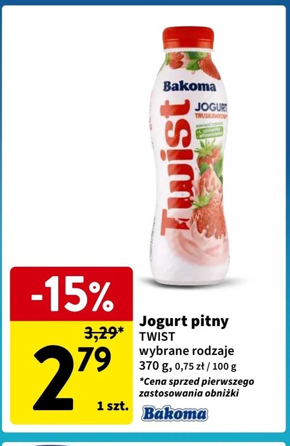 Jogurt truskawkowy Bakoma twist promocja