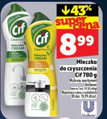 Mleczko do czyszczenia Cif 780g promocja w TOPAZ