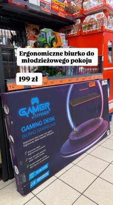 Biurko gamingowe Gamer by Hykker Gaming Desk promocja w Biedronka