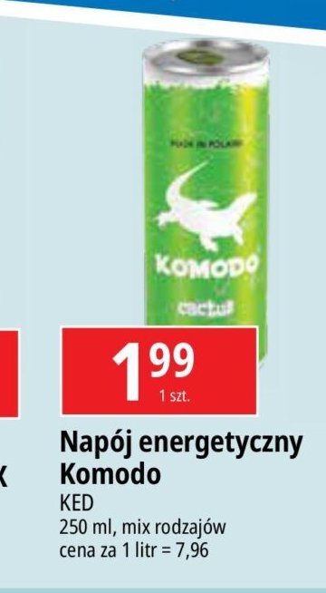 Nap贸j cactus Komodo energy drink promocja