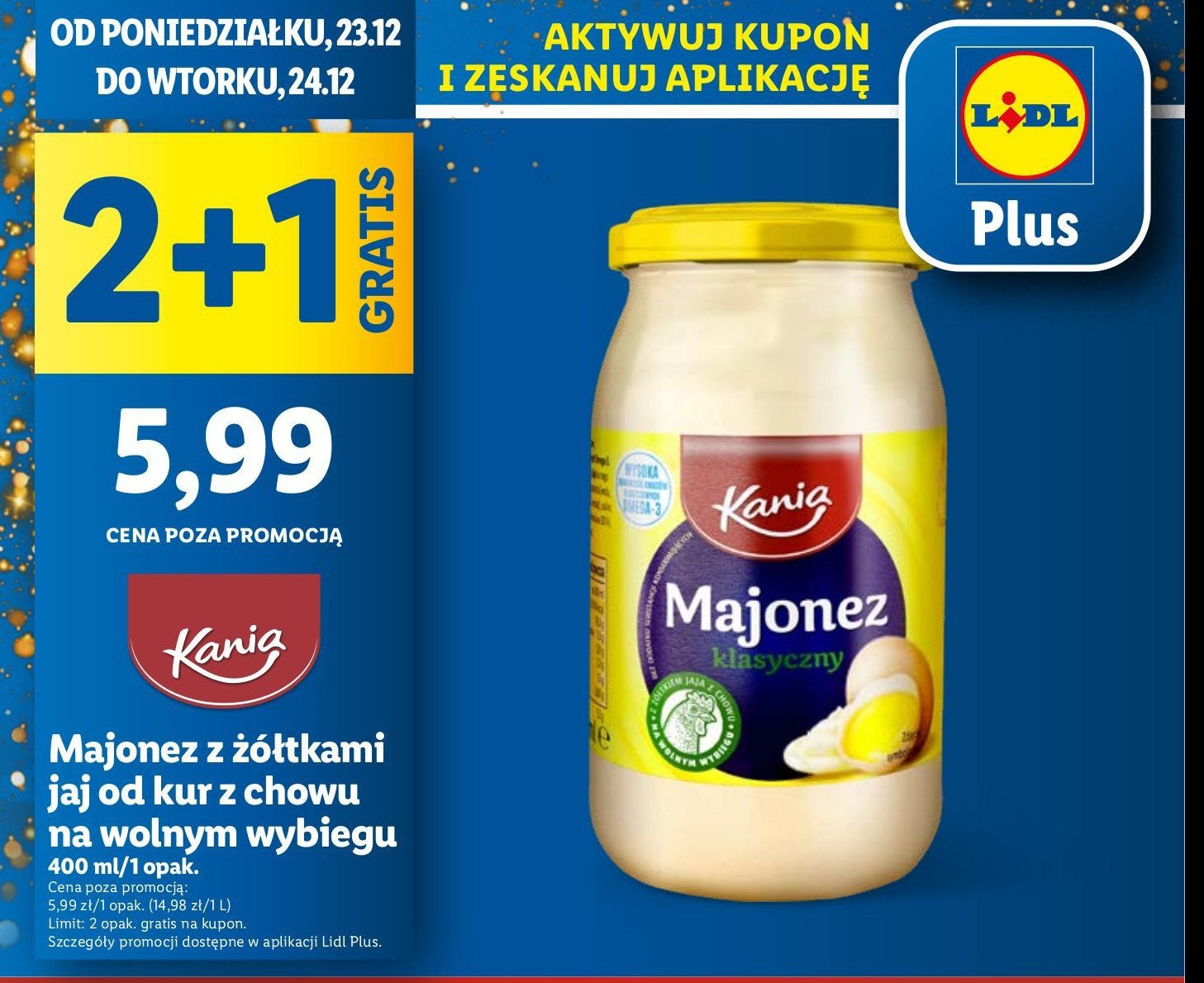 Majonez klasyczny Kania promocja w Lidl