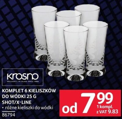 Komplet 6 kieliszków do wódki 25 g Shot/x-Line promocja w Selgros