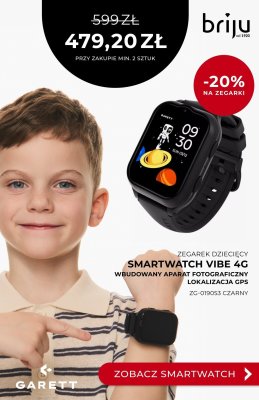 Smartwatch zegarek dziecięcy Vibe 4G czarny ZG-019053 promocja w Briju