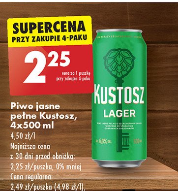 Piwo KUSTOSZ LAGER promocja