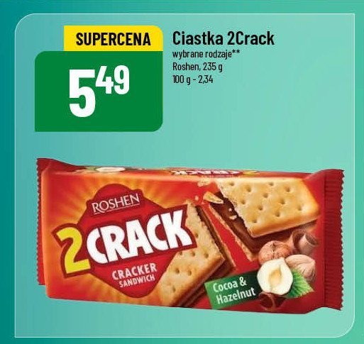 Ciastka 2crack z orzechami Roshen promocja