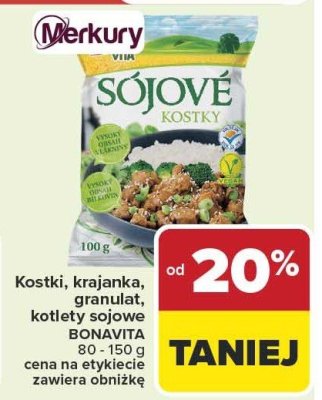 Kostki, krajanka, granulat, kotlety sojowe BONAVITA 60-150g promocja w Carrefour