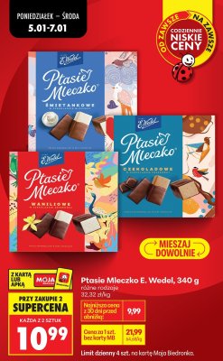 Czekolada Ptasie Mleczko E. Wedel śmietankowe promocja w Biedronka