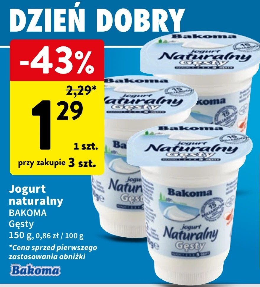 Jogurt naturalny Bakoma promocja