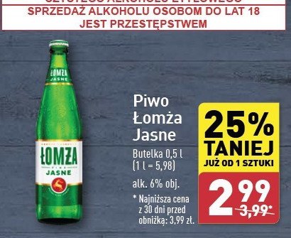 Piwo Łomża jasne promocja