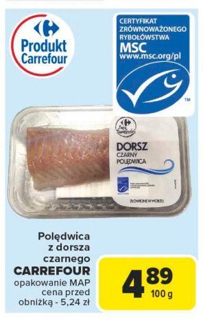 Polędwica z dorsza czarnego Carrefour targ świeżości promocja w Carrefour