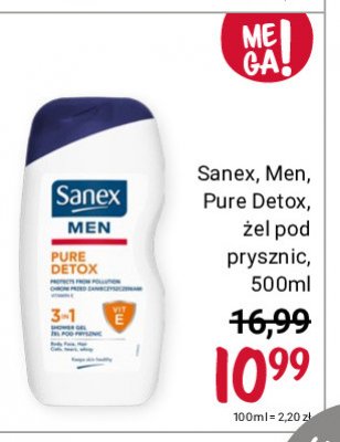 Żel pod prysznic pure detox Sanex men promocja