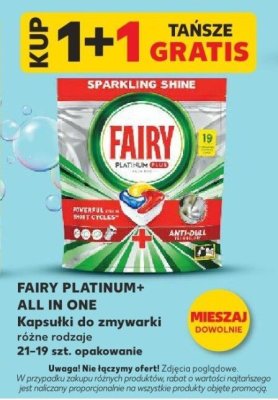 Kapsułki do zmywarki Fairy Platinum+ All In One różne rodzaje 21-19 szt.  promocja w Kaufland