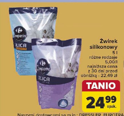 Żwirek silikonowy CARREFOUR COMPANINO promocja