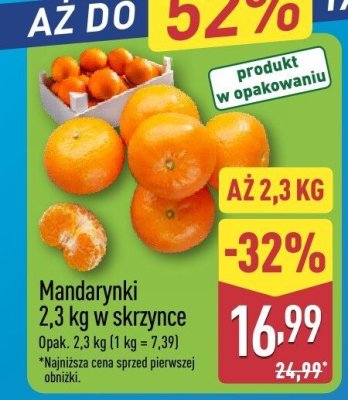 Mandarynki 2,3 kg w skrzynce promocja w Aldi