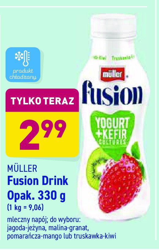 Jogurt truskawka kiwi Muller fusion promocja