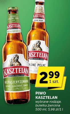 Piwo Kasztelan wybrane rodzaje, butelka zwrotna promocja w Euro Sklep