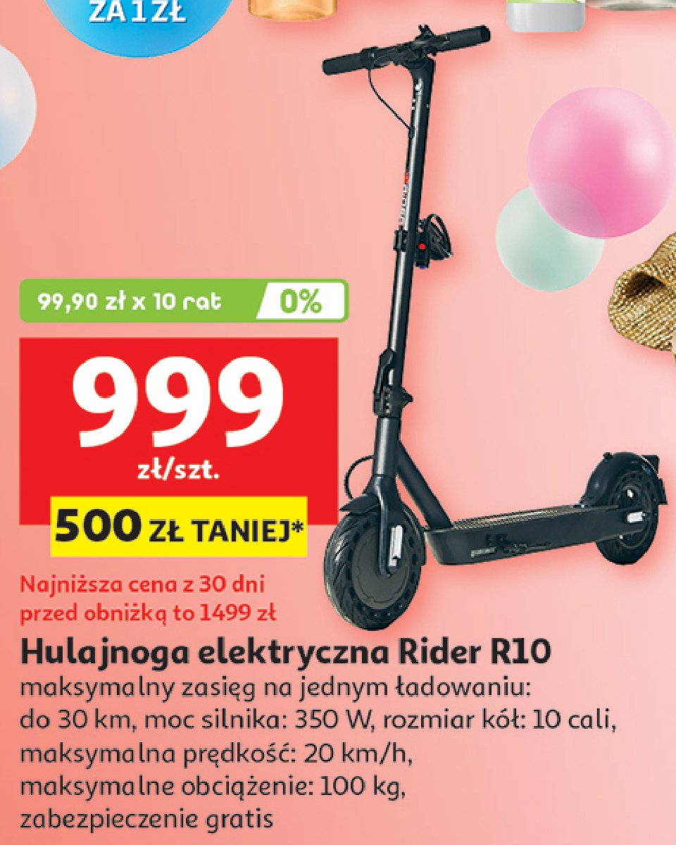 Hulajnoga elektryczna rider r10 cross promocja w Auchan