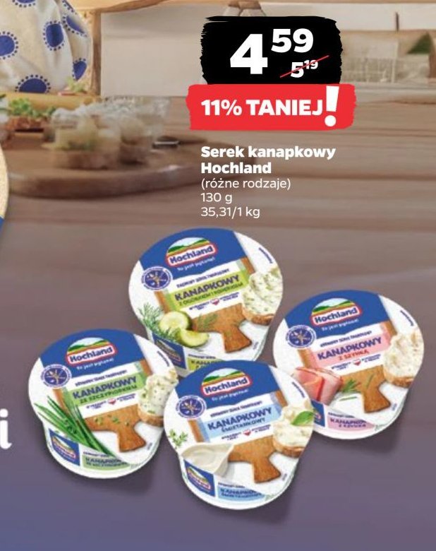 Serek z ogórkiem i koperkiem Hochland kanapkowy promocja w Netto