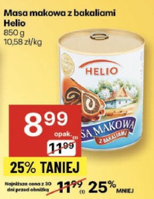 Masa makowa z bakaliami Helio promocja w Delikatesy Centrum