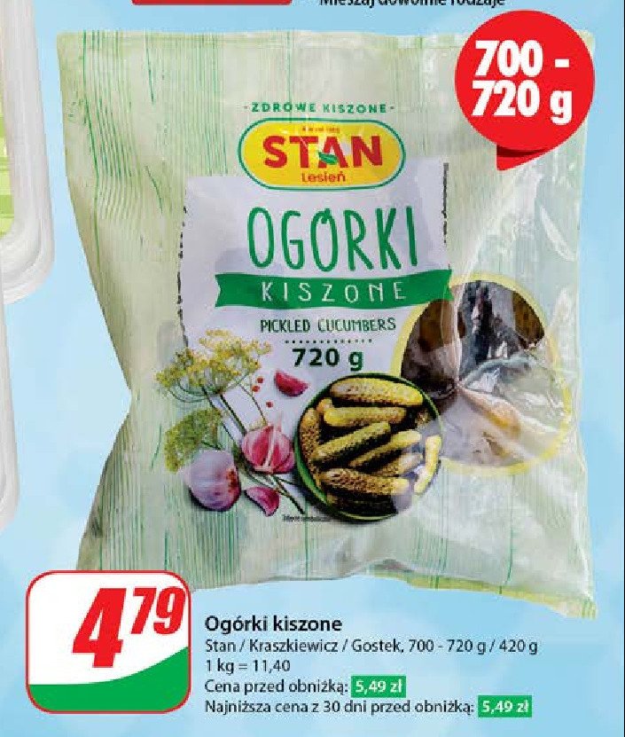 Ogorki kiszone Kraszkiewicz promocja w Dino