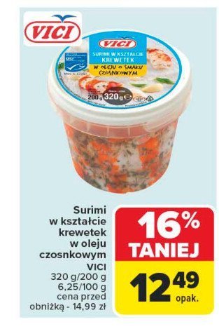 Surimi w oleju o smaku czosnkowym Vici promocja w Carrefour