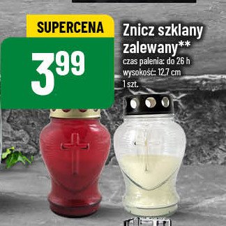 Znicz szklany zalewany promocja