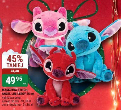 Maskotka Stitch, Angel lub Leroy 25 cm promocja w bi1