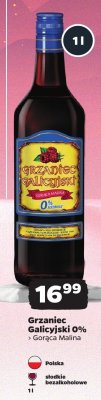 Wino Grzaniec Galicyjski 0% Gorąca Malina promocja w Netto