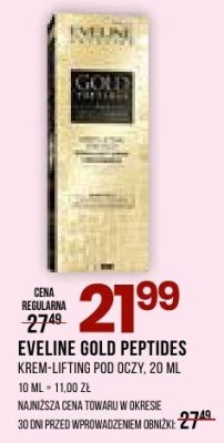 Krem na dzień do oczu EVELINE Gold Peptides promocja w Drogerie Natura
