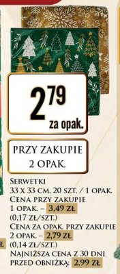 Serwetki 33 x 33 cm, 20 szt. promocja w Dino