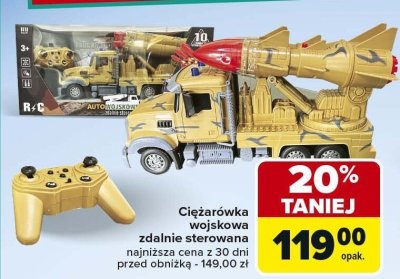 Ciężarówka wojskowa zdalnie sterowana promocja w Carrefour