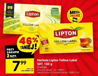 Herbata Lipton Yellow Label promocja w Twój Market