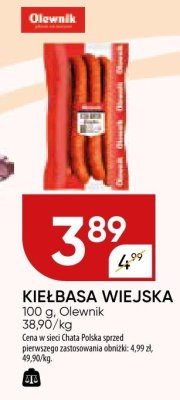 Kiełbasa wiejska Olewnik promocja w Chata Polska