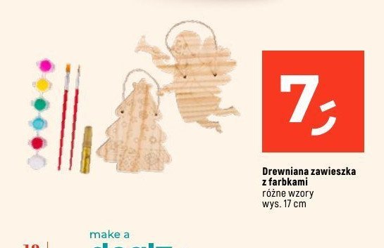 Zawieszka drewniana z farbkami promocja w Dealz