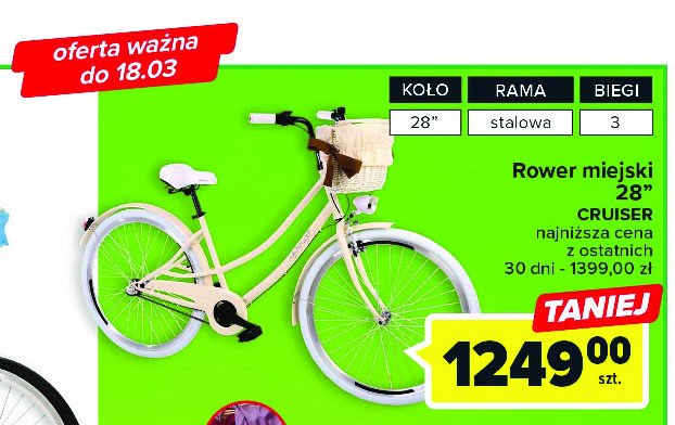Rower miejski cruiser 28'' promocja